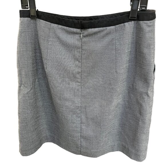 H&m Gray‎ Polyester, Viscose and Linen Blend Skirt Front Pockets Size 12 - Picture 5 of 10